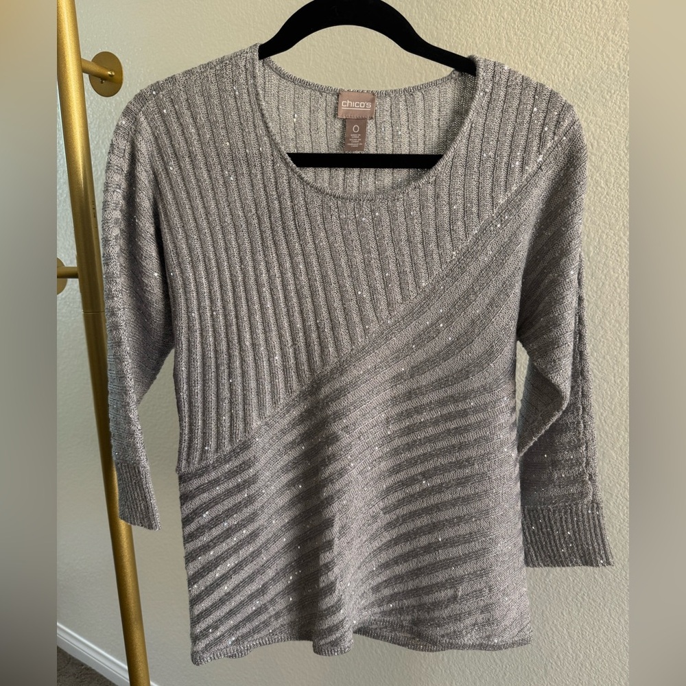 Chico's Silver-Tone Knit Top